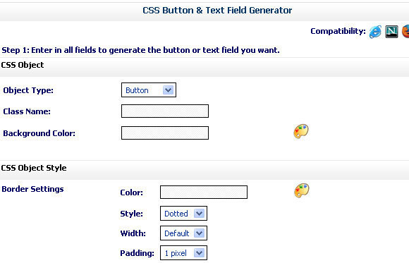 CSS Button & Text Field Generator
