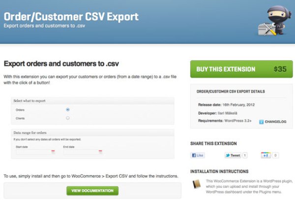 Order-Customer CSV Export