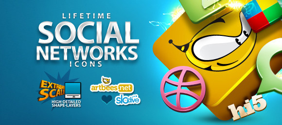 300 Lifetime Social Network Icons