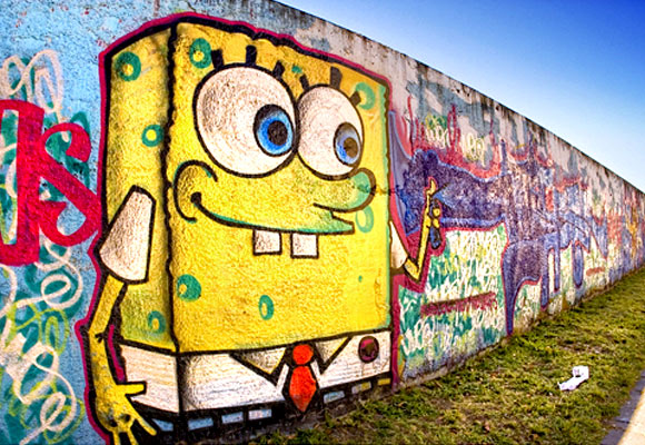 Cute Sponge Bob character graffiti