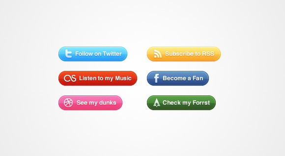 Glossy Social Buttons