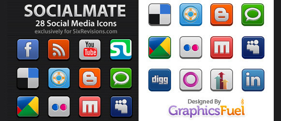 SocialMate - 28 Free Social Media Icons
