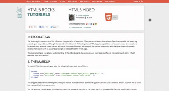HTML5 Video by HTML5 Rocks