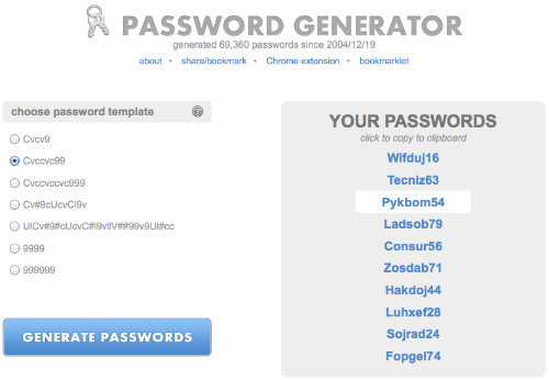 Pronounceable Password Generator