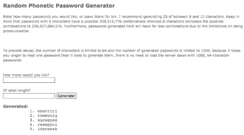 Random Phonetic Password Generator