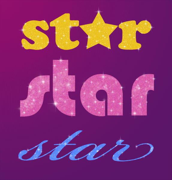 sparkling animated text