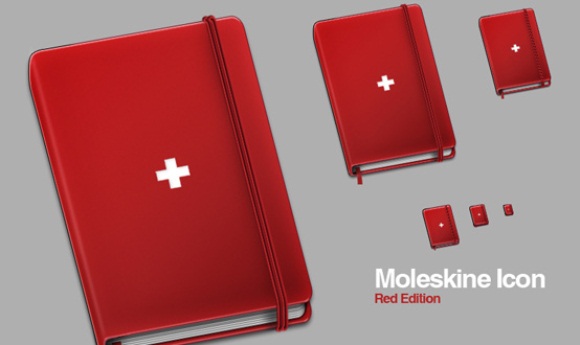Moleskine Helvetica Red Icons Set