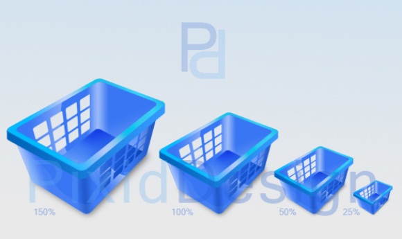 Shopping Basket Icons 3D