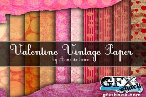 Vintage Valentine Paper Textures Pack