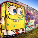 Cute Sponge Bob character graffiti