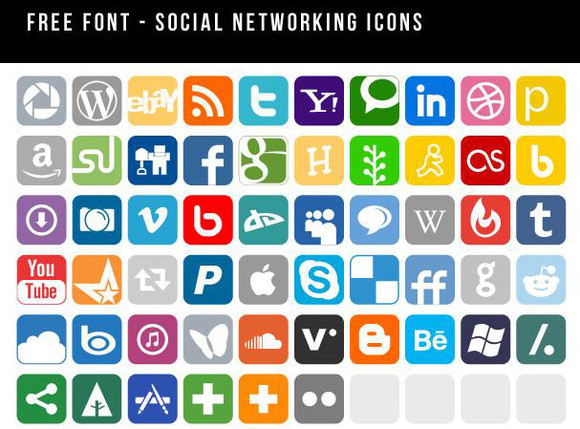 Social Networking Icons font