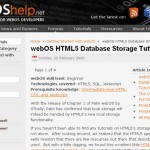 webOS HTML5 Database Storage Tutorial
