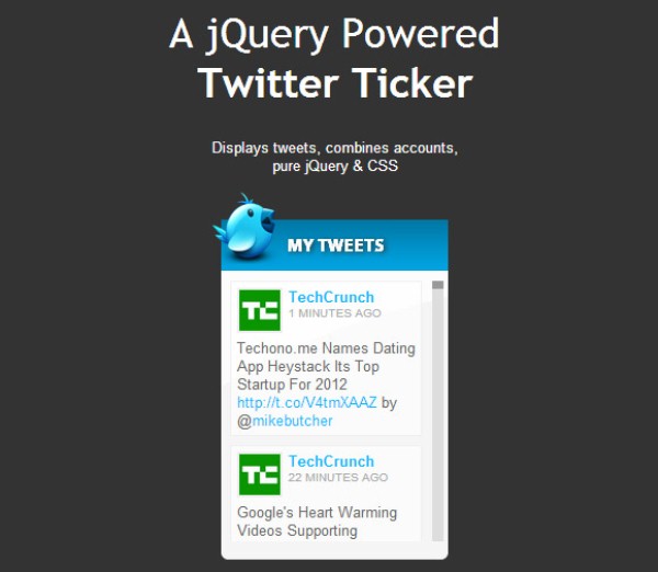 Add a News-Style Ticker of Tweets to the Site