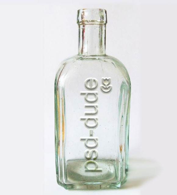 Transparent Text on Glass Bottle in Photoshop