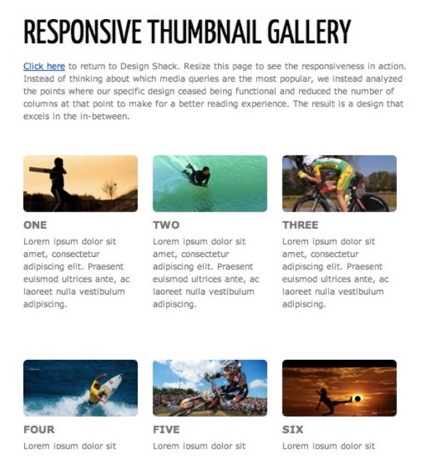 Responsive Thumbnail Gallery