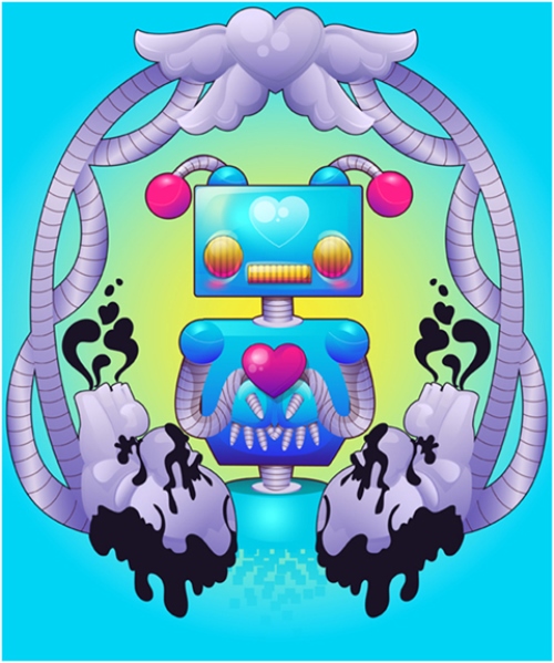 Funky Robot With Gradients in Adobe Illustrator
