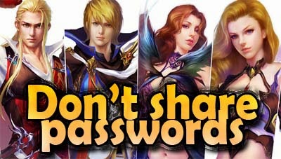 Don't share passwords